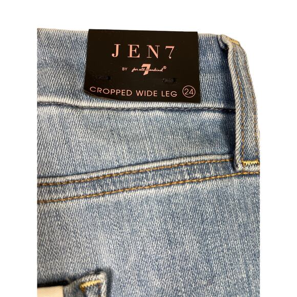 Jen 7 for 7 For All Mankind Cropped Wide Leg Sculpting Jeans 24 - Picture 7 of 9